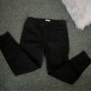 KENSIE JEANS Black Embroidered Embellished Skinny Jeans Casual Pants Trousers 30